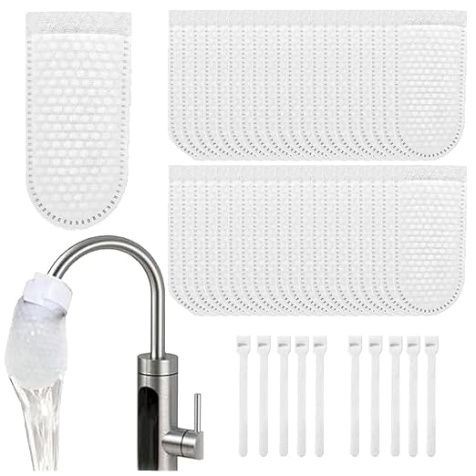 Lot de 40 filtres à eau et 10 attaches-câbles réutilisables à velcro