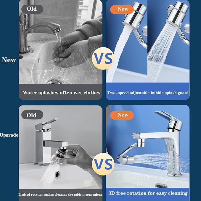 Prolongateur de Robinet Rotatif 1080° – 4 Modes de Jet
