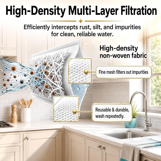 Lot de 40 filtres à eau et 10 attaches-câbles réutilisables à velcro