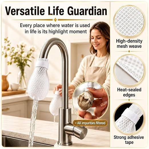 Lot de 40 filtres à eau et 10 attaches-câbles réutilisables à velcro