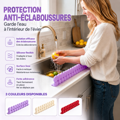 Protection anti-éclaboussures en silicone pour évier de cuisine