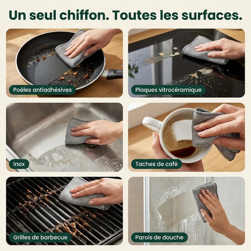 Chiffons à vaisselle multi-usages en fil métallique 2